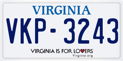 VA license plate VKP3243