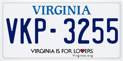 VA license plate VKP3255