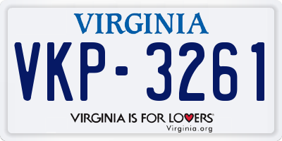 VA license plate VKP3261