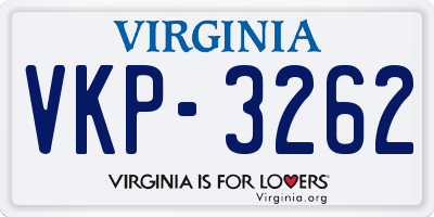 VA license plate VKP3262