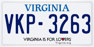 VA license plate VKP3263