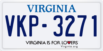 VA license plate VKP3271