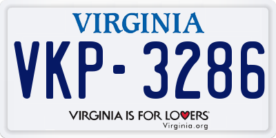 VA license plate VKP3286
