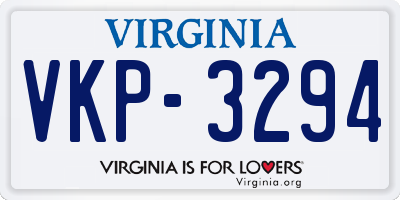 VA license plate VKP3294