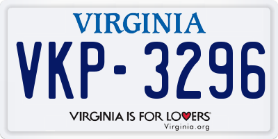 VA license plate VKP3296