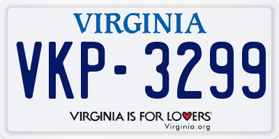VA license plate VKP3299