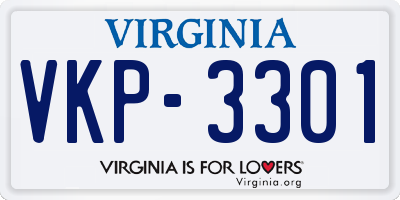 VA license plate VKP3301