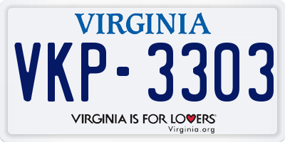 VA license plate VKP3303