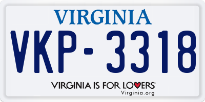 VA license plate VKP3318