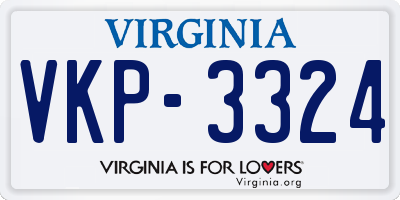 VA license plate VKP3324