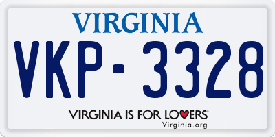 VA license plate VKP3328