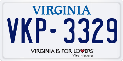 VA license plate VKP3329