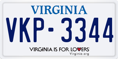 VA license plate VKP3344