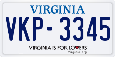 VA license plate VKP3345