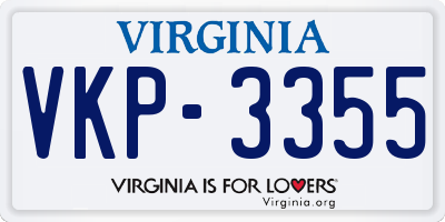 VA license plate VKP3355