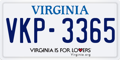 VA license plate VKP3365
