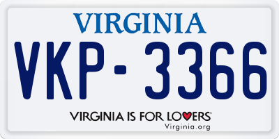 VA license plate VKP3366