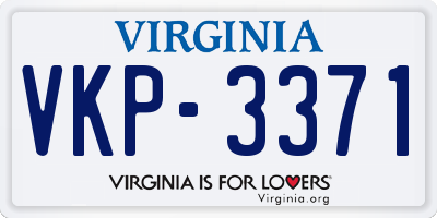 VA license plate VKP3371