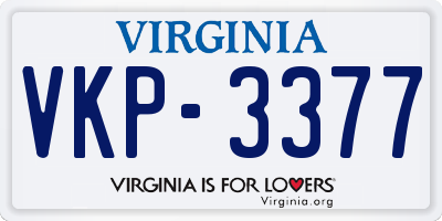 VA license plate VKP3377