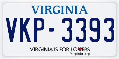 VA license plate VKP3393