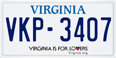 VA license plate VKP3407