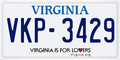 VA license plate VKP3429