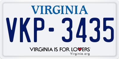 VA license plate VKP3435