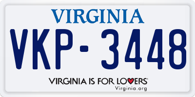 VA license plate VKP3448