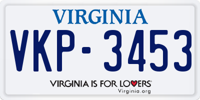 VA license plate VKP3453