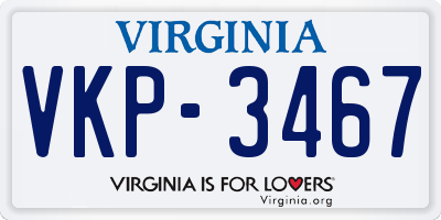 VA license plate VKP3467