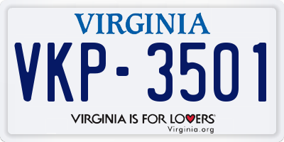 VA license plate VKP3501