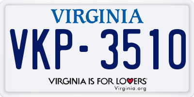 VA license plate VKP3510