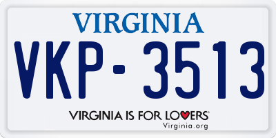 VA license plate VKP3513