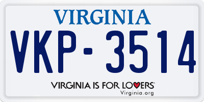 VA license plate VKP3514