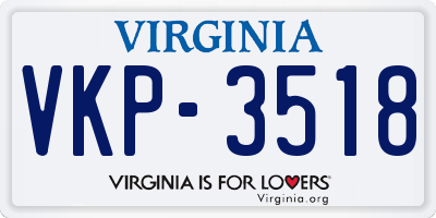 VA license plate VKP3518