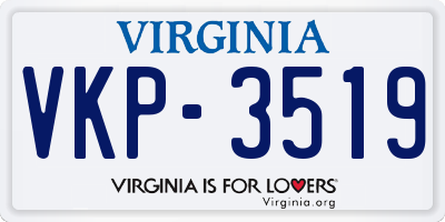 VA license plate VKP3519