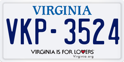 VA license plate VKP3524