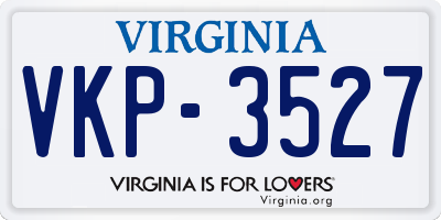 VA license plate VKP3527
