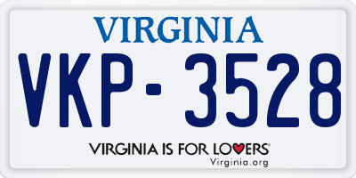 VA license plate VKP3528