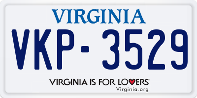 VA license plate VKP3529