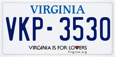 VA license plate VKP3530