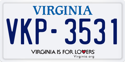 VA license plate VKP3531