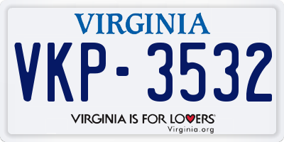 VA license plate VKP3532