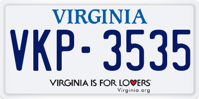 VA license plate VKP3535