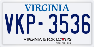 VA license plate VKP3536