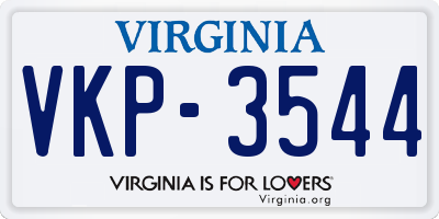 VA license plate VKP3544