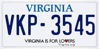 VA license plate VKP3545