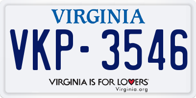 VA license plate VKP3546