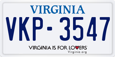 VA license plate VKP3547