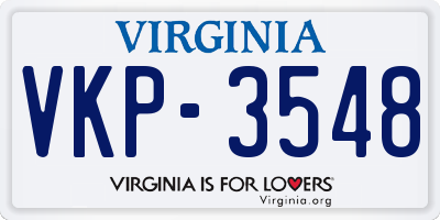 VA license plate VKP3548